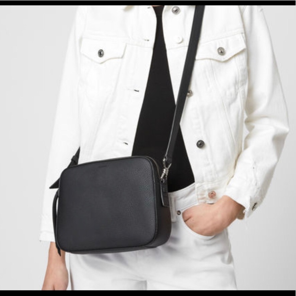 ALL SAINTS: CAPTAIN LEA LEATHER SQUARE CROSSBODY